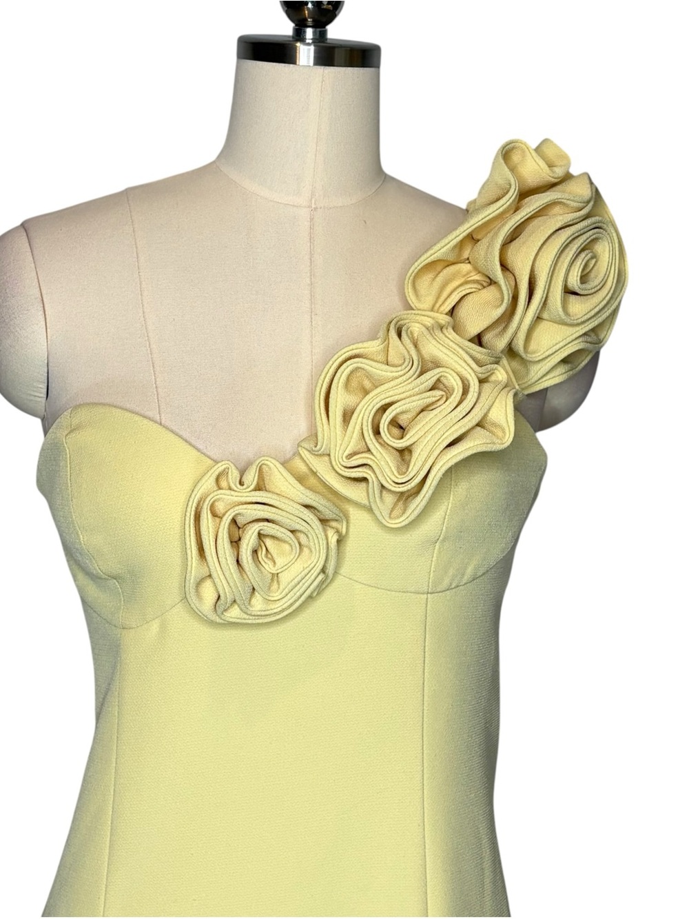 The Wolf Gang Yellow Floral Flores One Shoulder Maxi Dress | XL - Picture 5 of 10